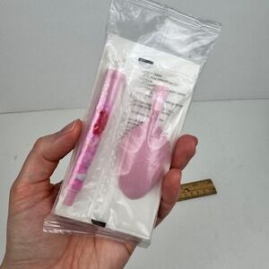 1 Sealed Little Mermaid Ariel Kelloggs Pink Straw Spoon Plastic 2015 Toy Promo
